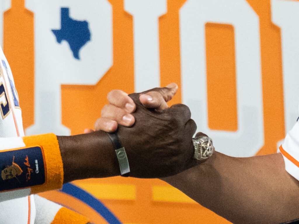 Those championship rings look good on Dusty Baker and the Astros. (Photo by F. Carter Smith)