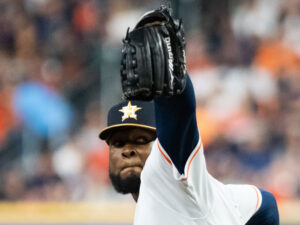 Houston Astros pitcher Cristian Javier is an intimidating force, even though he’s not very big in stature. (Photo by F. Carter Smith)