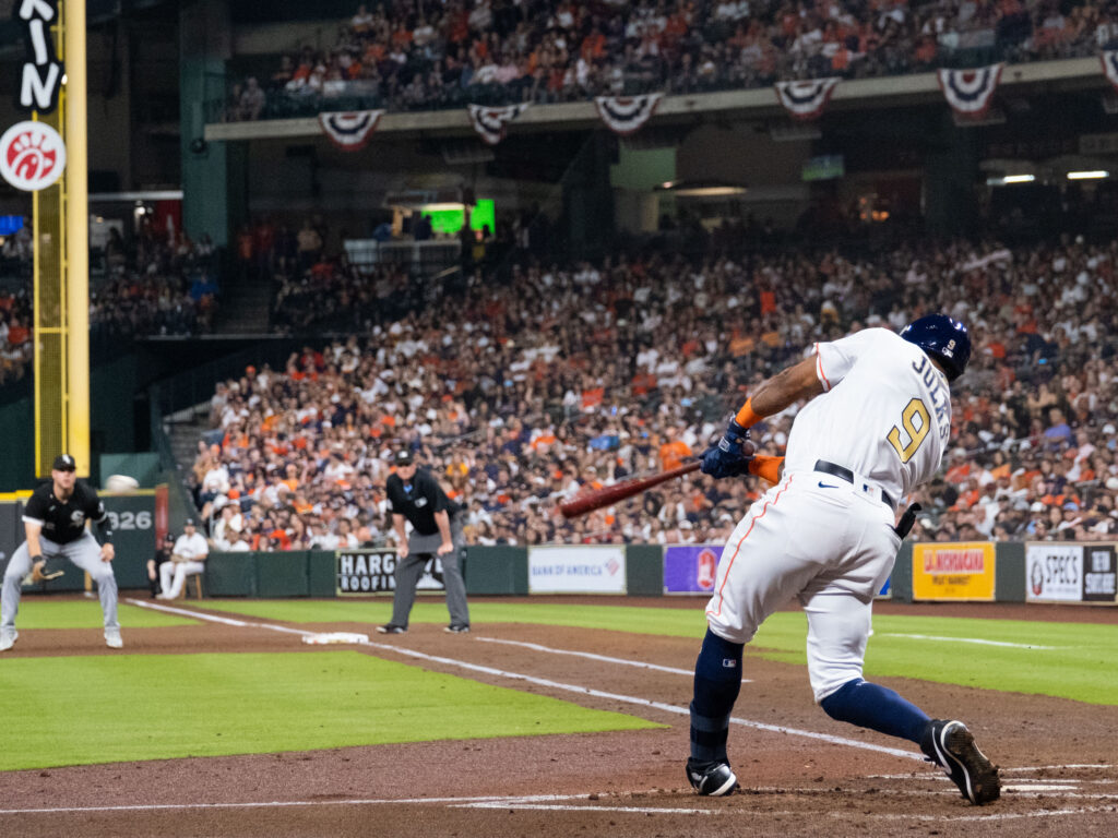 Houston Astros rookie Corey Julks is making an early impact. (Photo by F. Carter Smith)
