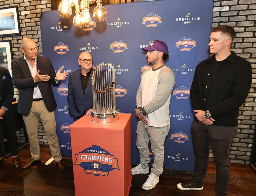 Thierry Prissert holds court at the grand opening of new Breitling watch store in The Woodlands. (Photo by Bob Levey/Getty Images for Breitling)