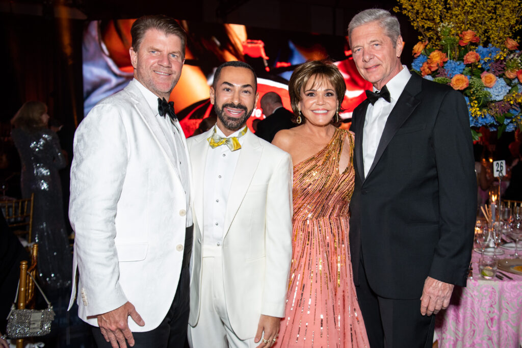 Bill Baldwin & Fady Armanious, Hallie Vanderhider & Bobby Dees at the Memorial Hermann Foundation 'Walking on Sunshine Gala' spotlighting Life Flight (Photo by Michelle Watson)