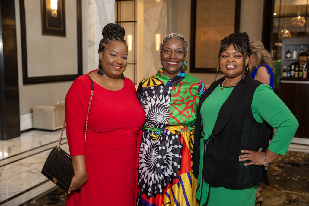 Courtney Caldwell, Tanya Shelby, Yolanda Reed at the Communities in School 'Stay in School' gala (Photo by Jenny Antill)