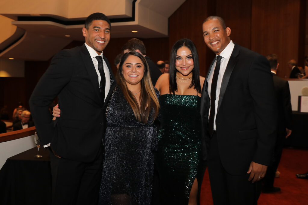 Darrell & Kim Ward, Chloe and Andrew Gilmore at the Houston Symphony Wine Dinner & Collector's Auction (Photo by Priscilla Dickson)