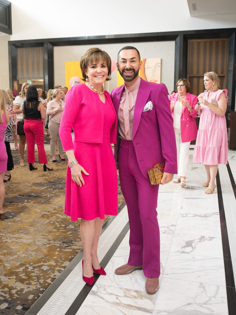 Hallie Vanderhider, Fady Armanious at the American Cancer Society Tickled Pink luncheon (Photo by Daniel Ortiz)