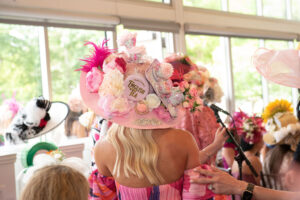 Hat shot of one of the group, High Tea Group from D&M Leasing, who won The Royal Enclosure — Group that could attend Ascot Together (Photo by Tamytha Cameron and Celeste Cass)