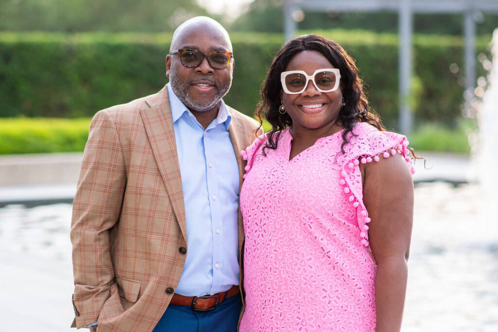 ID & Titi Boyejo at Memorial Hermann Foundation's Good Vibrations gala at Hermann Park Centennial Gardens. (Photo by Michelle Watson)