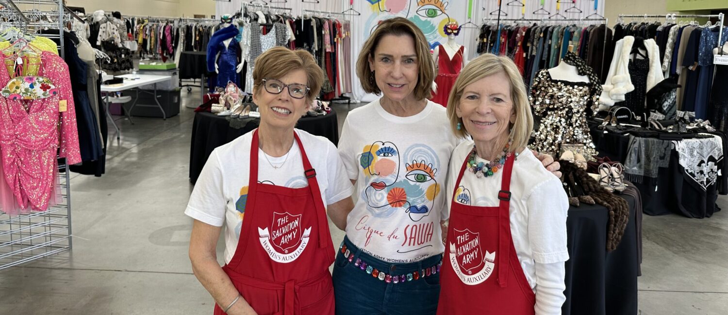 Salvation Army Chic Boutique showroom designer Maggie Austin with Reflections on Style chairs Mary Maxey and Kristy Liedtke (Photo by Shelby Hodge)