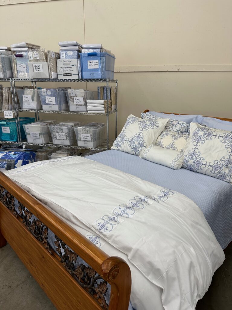 Tribute Goods has contributed a huge collection of fine linens for the Salvation Army Women's Auxiliary Chic Boutique (Photo by Shelby Hodge)