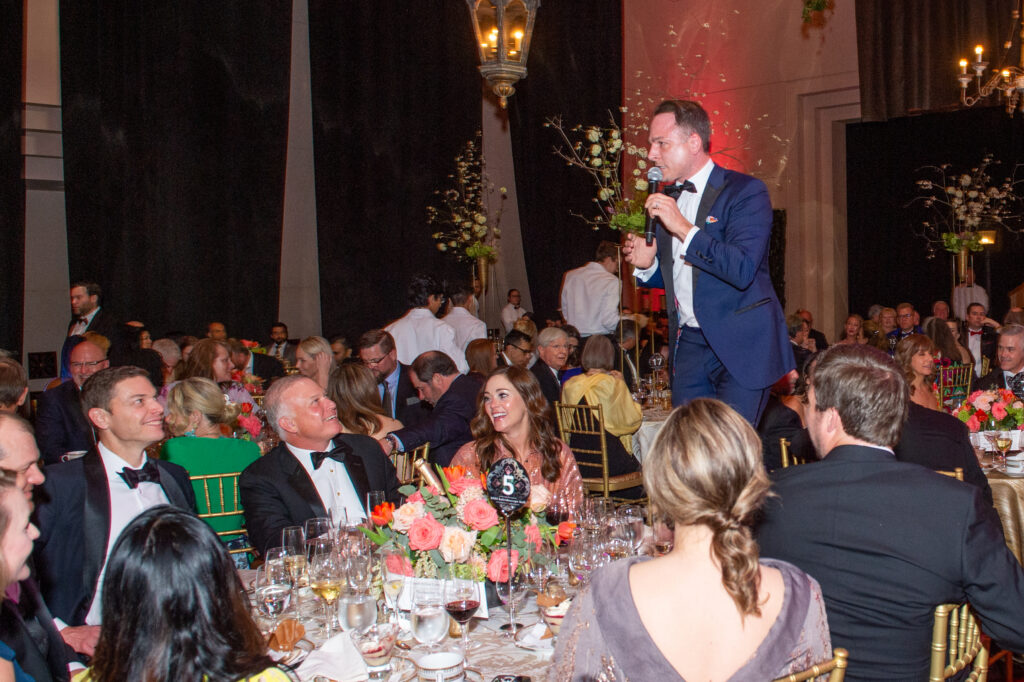 Auctioneer Johnny Bravo at Performing Arts Houston Kaleidoscope Ball.(Photo by Jacob Power)