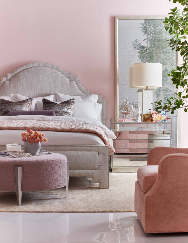 Lighter hues and feminine touches create a welcoming space.
