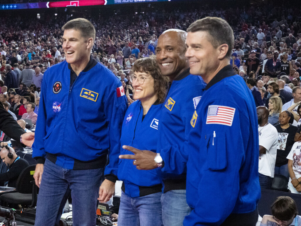 NASA astronauts got their own Final Four moment in Houston. (Photo by F. Carter Smith)