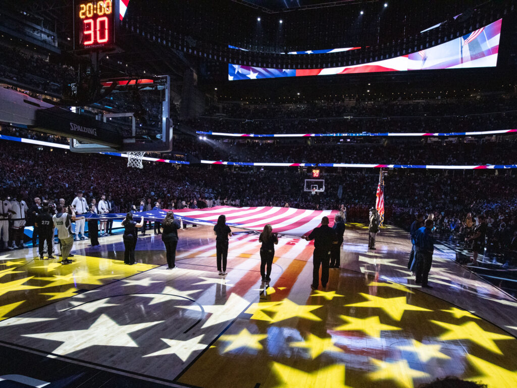 All the hoopla and ceremony of the Final Four filled NRG Stadium. (Photo by F. Carter Smith)