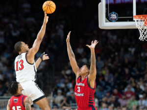 Kinkaid School graduate Jaedon LeDee has a hook shot too — and San Diego State is all the better for it. (Photo by F. Carter Smith)