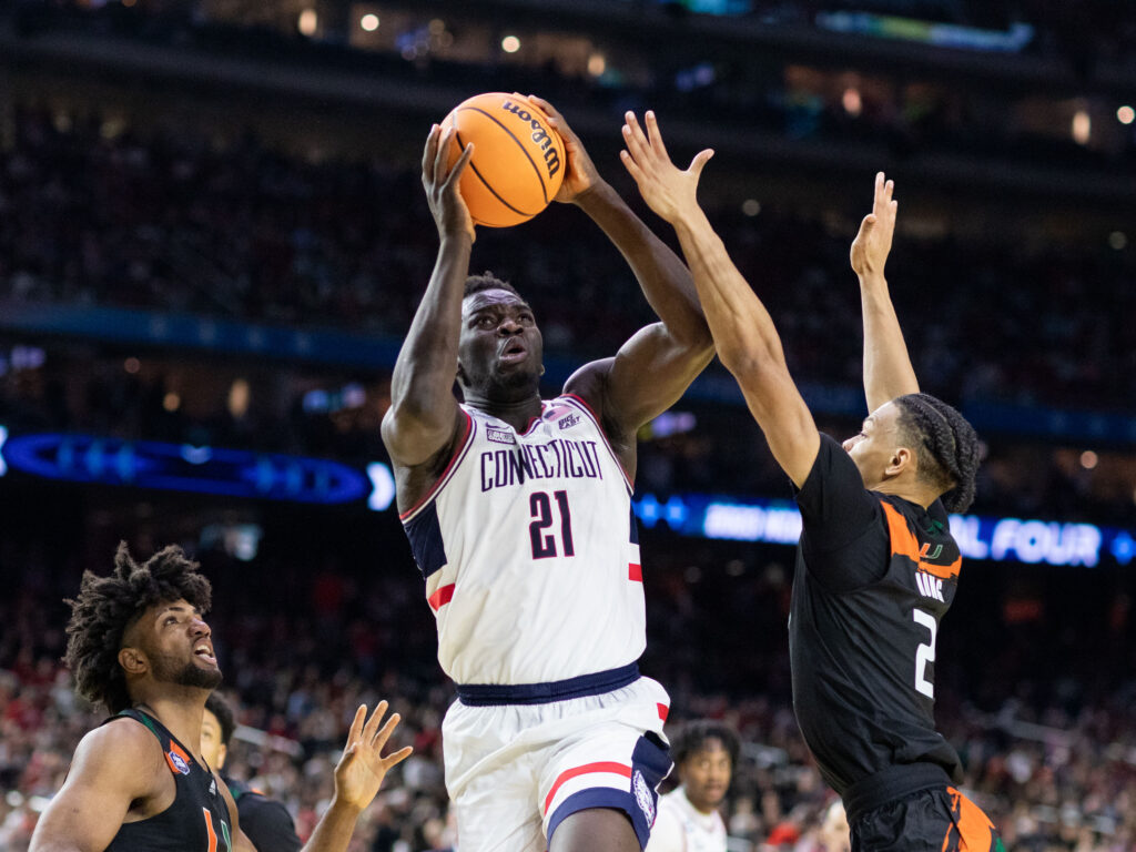 UConn center Adama Sanogo has picked up a lot of basketball quickly. (Photo by F. Carter Smith)