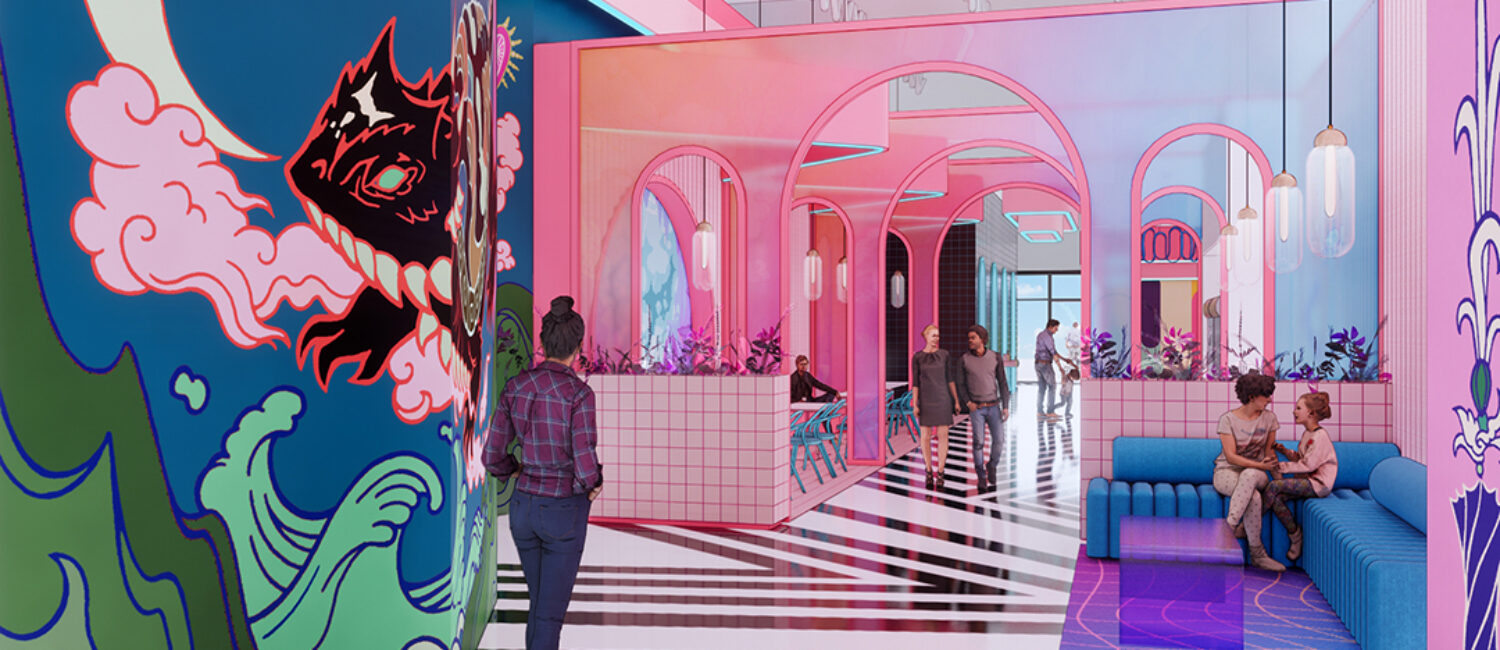 RENDERING_Composite Image of Meow Wolf Grapevine Lobby_Photo Courtesy of Meow Wolf