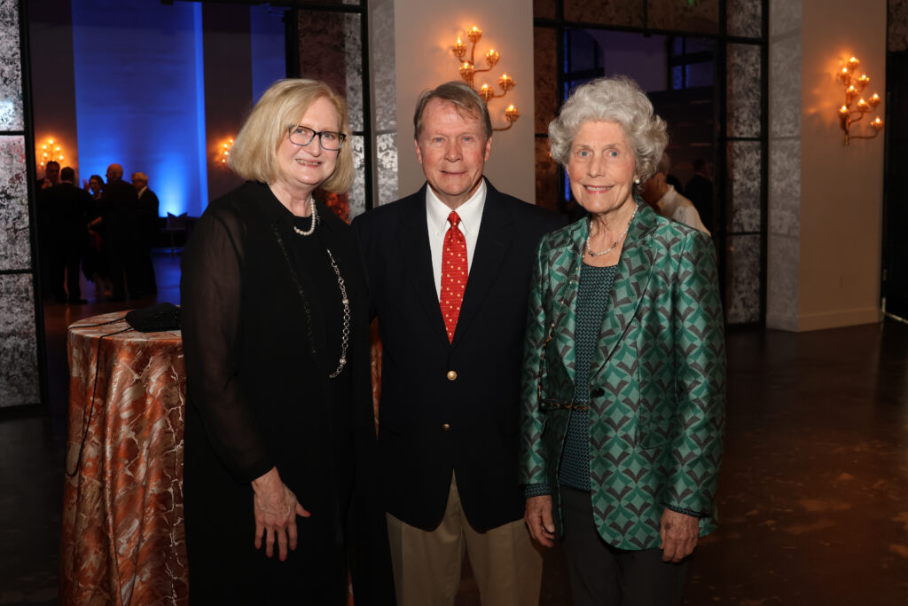 Sharon Dent, PhD, Steve Pearce & Beth Robertson at the UTHealth  Art of Gratitude celebration (Photo by Priscilla Dickson)