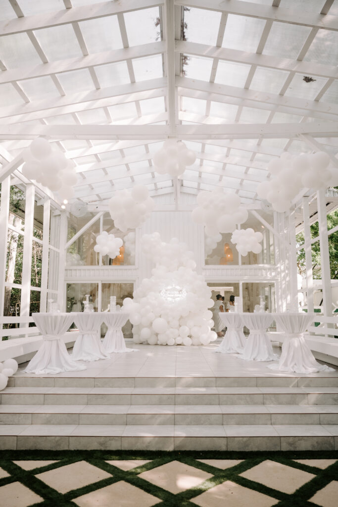 Poppin Parties created the decor for Simone Biles' 'Over Cloud 9' bridal shower. (Photo by Rachel "Rae Tay" Taylor IG @raetay_photography)