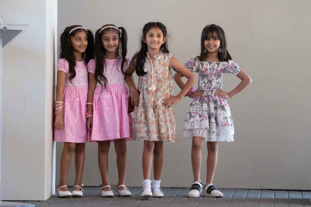 Sohaila Singh, Sahiba Singh, Seva Khurana, Zenya Merchant at the Recipe for Success Fashion in the Fields fundraiser. (Photo by Daniel Ortiz)