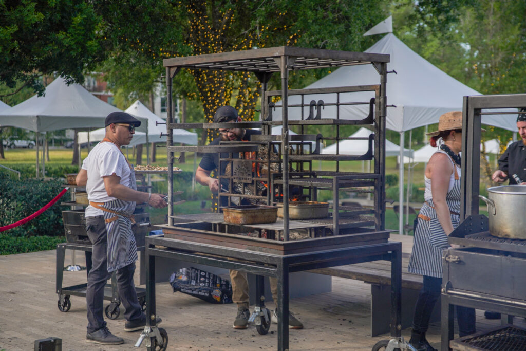 Blood Brothers BBQ and company might be smoking part of your dinner at the Butcher's Ball using a Mill Scale Metal Works offset smoker. (Photo by Courtesy of HTX Whiskey Weekend)