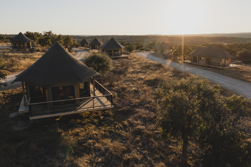 Catch a killer Texas Hill Country sunrise from the luxurious tents at Walden Retreats.