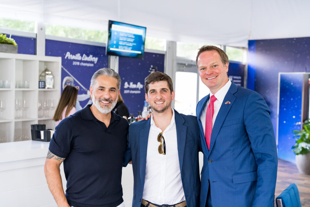 President of Post Oak Motor Cars Lonny Soza, Blake Fertitta and Jared Scruggs make the scene at the Rolls-Royce Chevron Championship event.
 (Photo by Doris Paniagua)