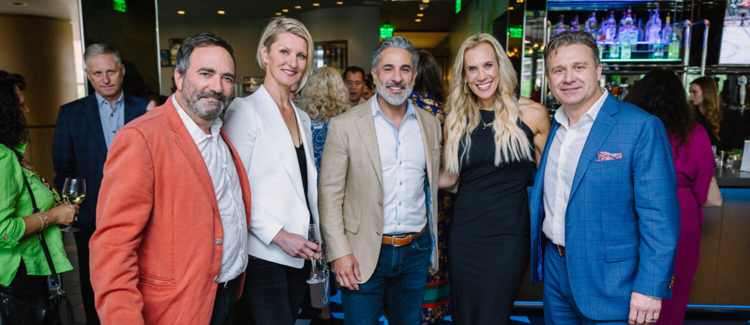 PaperCity president Jim Kastleman & Zuzana Kastleman, Post Oak Motor Cars president Lonny Soza, president and CEO Interfaith Woodlands Missy Herndon, PaperCity president and digital partner Chad Miller at the launch party for PaperCity The Woodlands. (Photo by Johnny Than)
