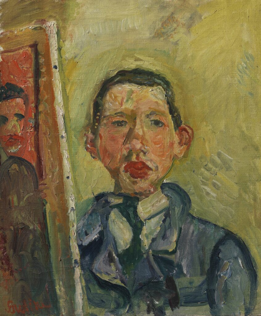 Chaim Soutine, Self-Portrait, c. 1918, oil on canvas, the Henry and Rose Pearlman Foundation, on loan to the Princeton University Art Museum. Photograph: Bruce M. White