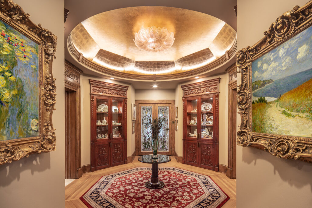 The house at 6 West Rivercrest features several rotundas