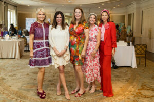 Elizabeth Fulghum, Missy Bellinger, Stephanie Morris, Melissa Hobbs, Lele Sadoughi at A Shelter for Cancer Families (ASCF) Bestie Brunch (Photo by Meliezza Walker Photography)