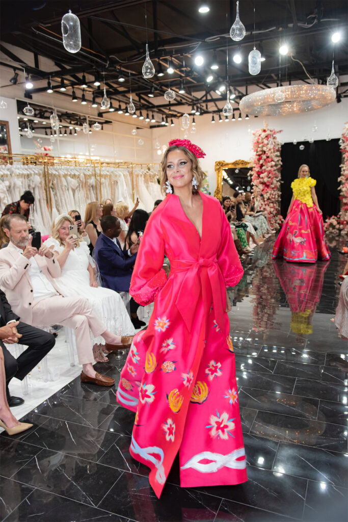 Lele Sadoughi in an Esé Azénabor x Sharon Lee Clark gown (Photo by Celeste Cameron)