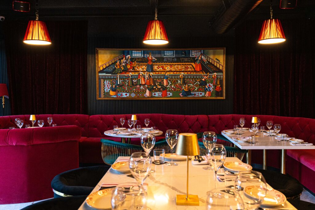 Another view of the plush dining room of the new Albi restaurant on West Gray. (Photo by Michael Anthony)