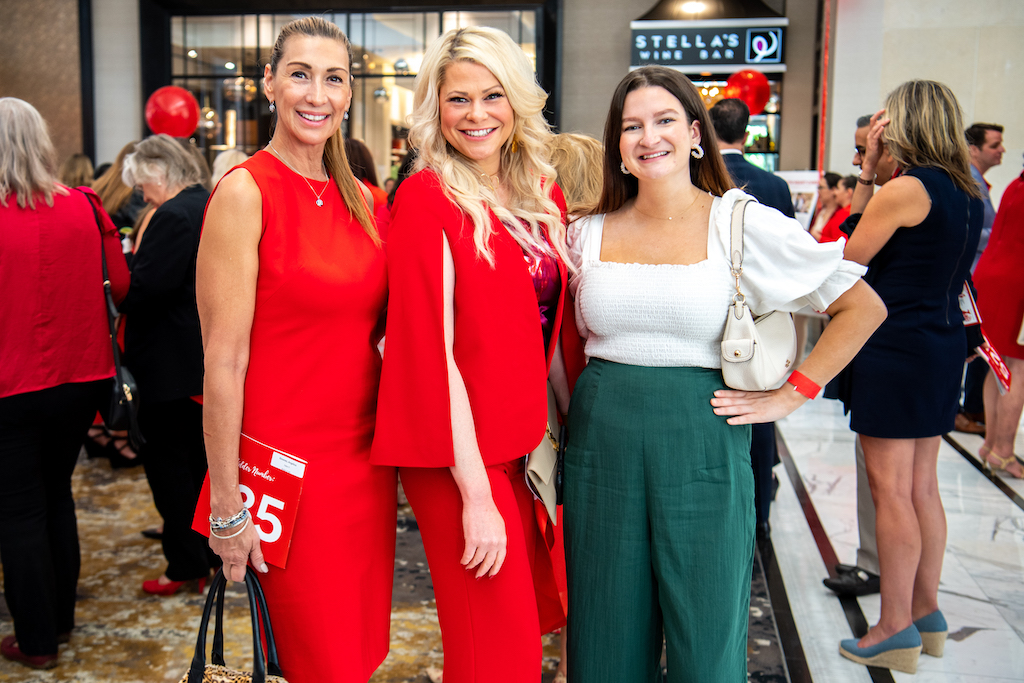 Angelica Ximenes, Cortney Cole Hall, Emily Mace at the American Heart Association Go Red for Women Luncheon featuring gospel-pop singer Amy Grant