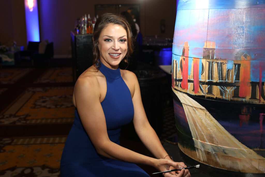Artist Crystal Nobles at the Child Advocates benefit dinner (Photo by Priscilla Dickson)