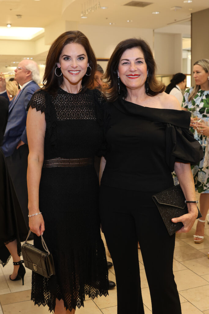 Ann Ayre, Ellie Francisco at the PaperCity Philanthropy in Fashion Best Dressed announcement party at Neiman Marcus. (Photo by Priscilla Dickson)