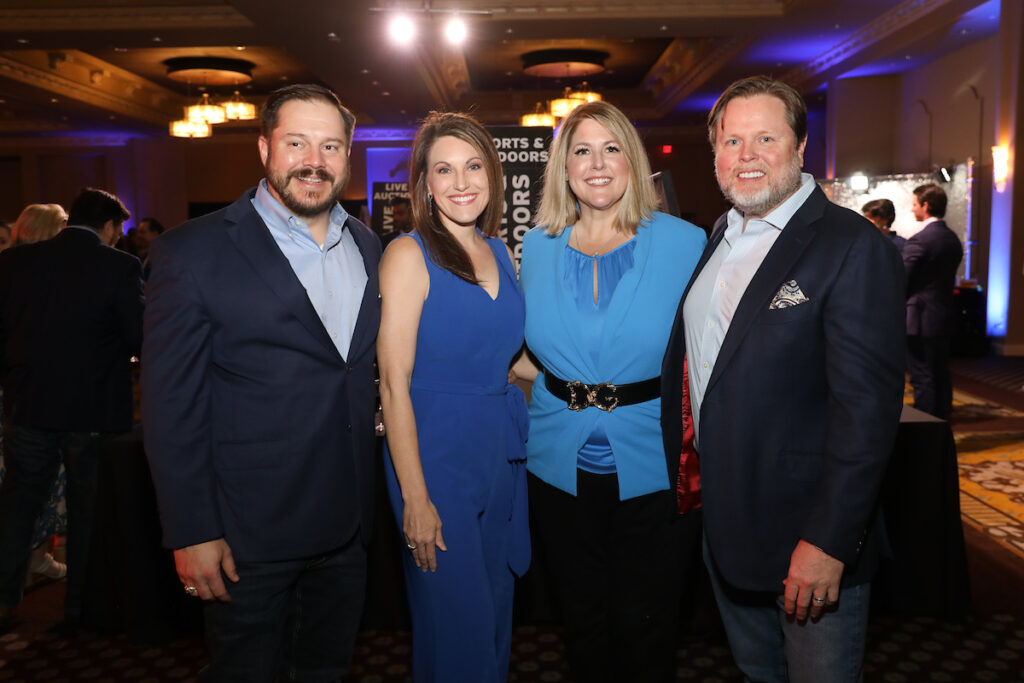 Brian & Kristen Turpen, Jennifer & Kasey Kilgore at the Child Advocates dinner.  (Photo by Priscilla Dickson)