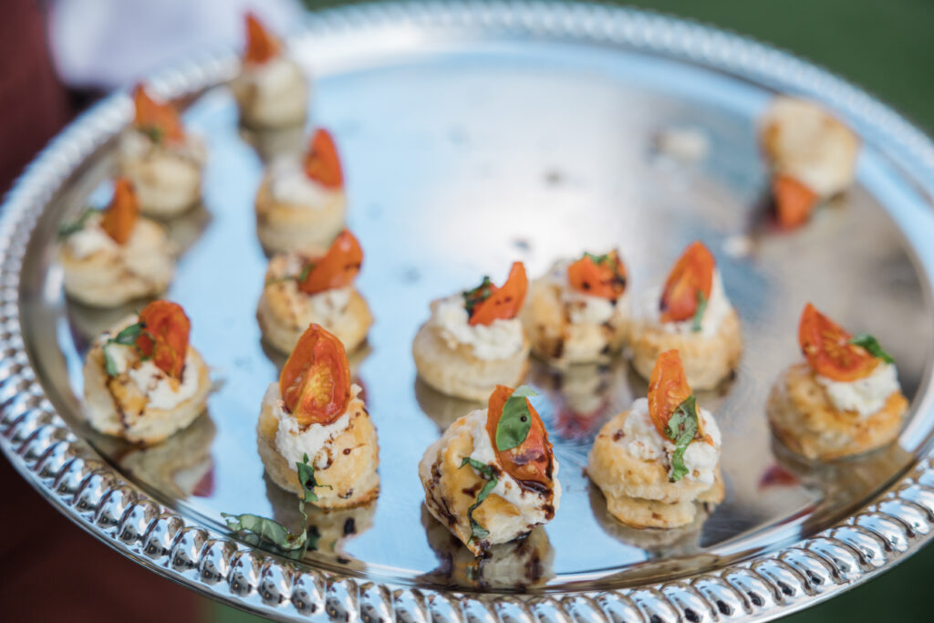 Burrata with tomato confit in puff pastry at the opening party for Bari Ristorante in River Oaks District.  (Photo by Johnny Than)