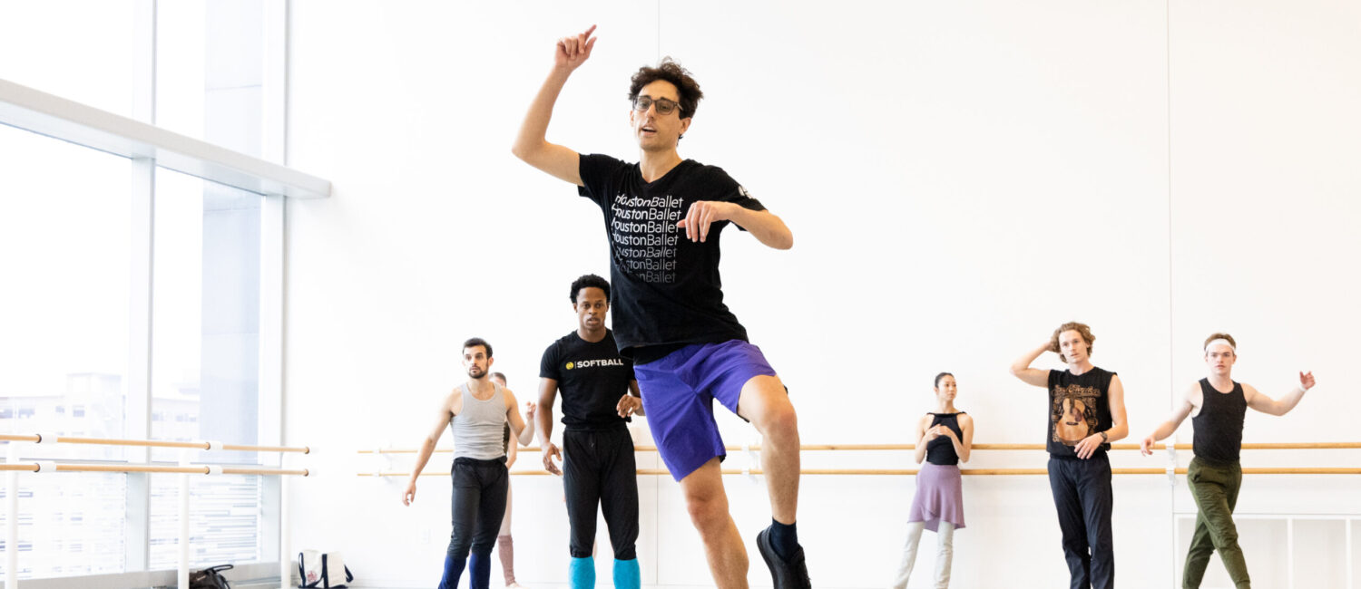 Justin Peck rehearses with the Houston Ballet. (Photo by Lawrence Elizabeth Knox)