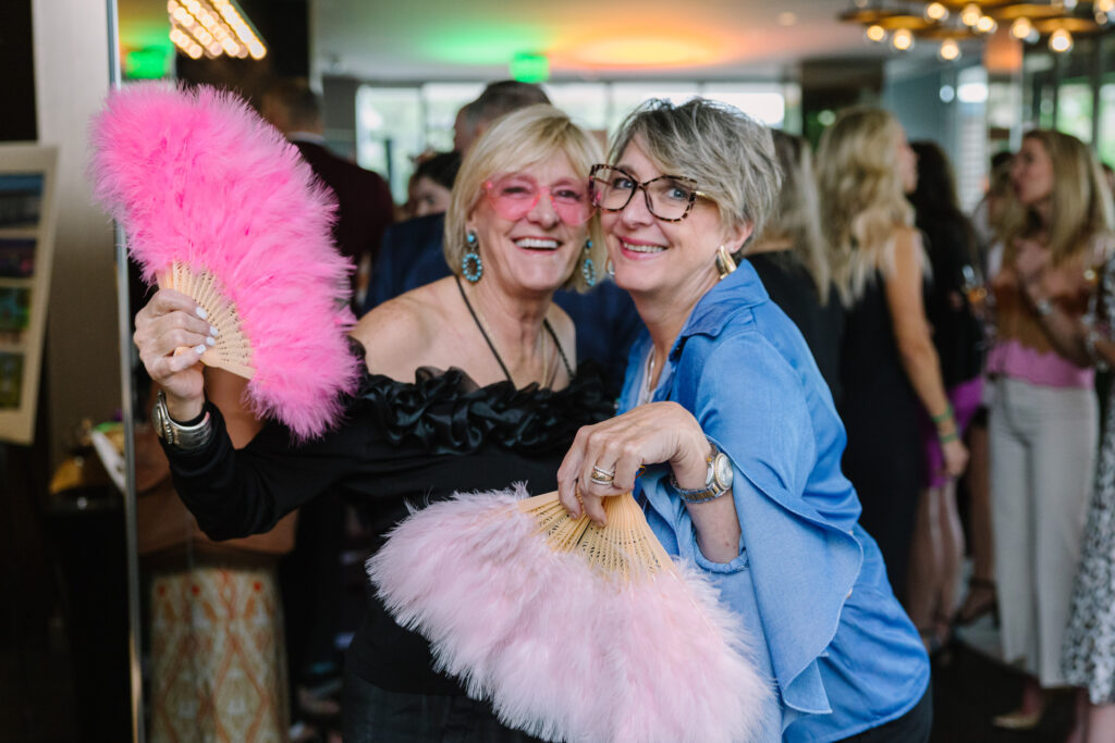 Carol Wolfe of Carol Wolfe Properties, Deborah Willis at the launch party for PaperCity The Woodlands (Photo by Johnny Than)