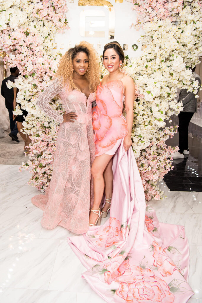 Esé Azénabor and Sharon Lee Clark welcome guests and reveal the name of their collection, Ignite (Photo by Kelly Alexander)