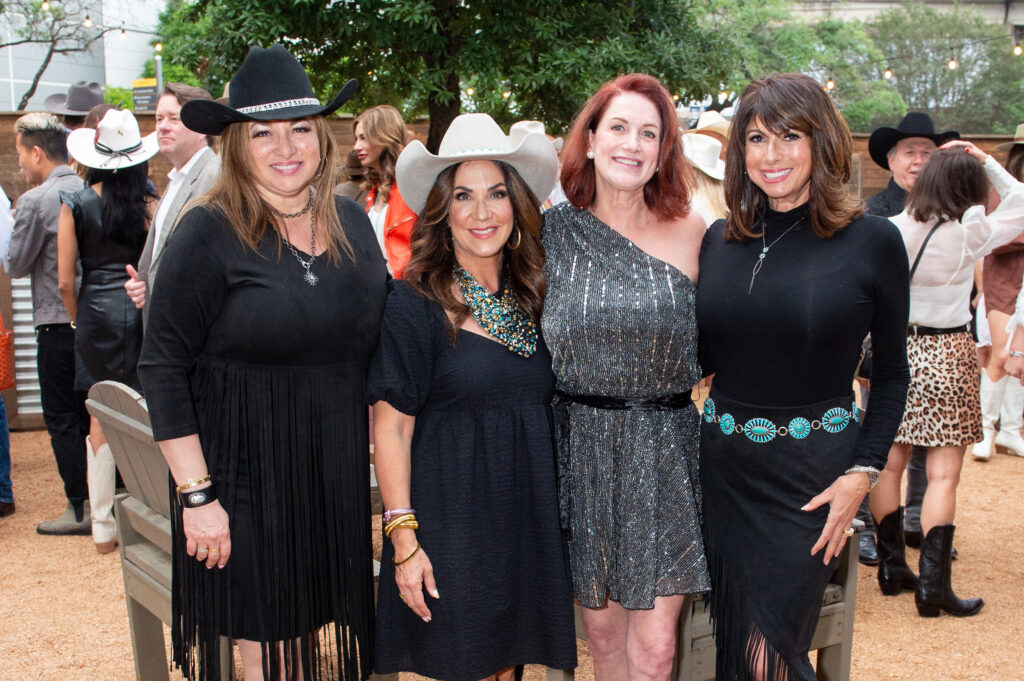 Ghada Ali, Courtney Zavala, Stellen Bow, Christine Johnson at the Cattle Barons Ball launch at The Rustic. (Photo by Jacob Power)