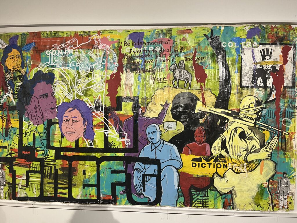 Hodge+Kerr's "Grand Theft," 2023 is currently on display as a part of "No Kings But Us" exhibition at the Blaffer Art Museum. (Photo by Alison Medley)