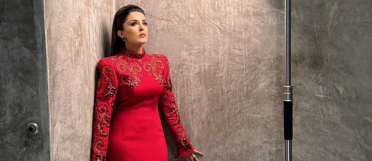 Mexico City based photographer Ivan Aguirre captures a dramatic pose by PaperCity Philanthropy in Fashion Best Dressed honoree Sneha Merchant wearing Andrew Gn.