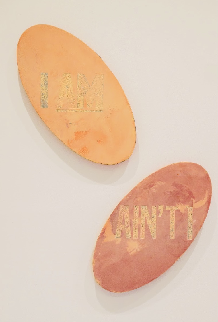 Lovie Olivia's "I AM" and "AIN'T I," 2023. (Courtesy the artist and Art Is Bond gallery, Houston)