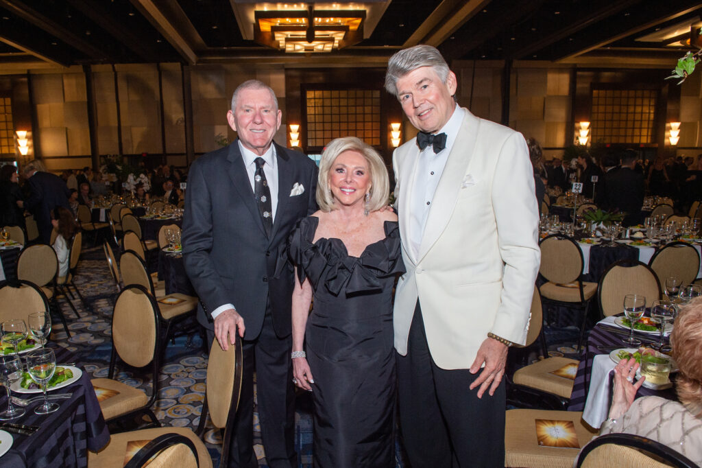 Bruce & Rhona Caress, Dr. Steve Hamilton at the Holocaust Museum Houston Lyndon Baines Johnson Moral Courage Award Dinner (Photo by Jacob Power)