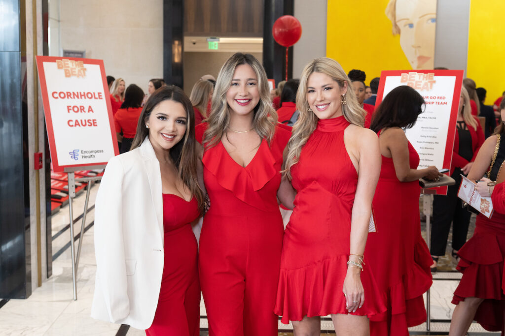 Jasmine Gallo, Alexis Rosales, Stephanie Wilcox at the American Heart Association Go Red for Women Luncheon featuring gospel-pop singer Amy Grant