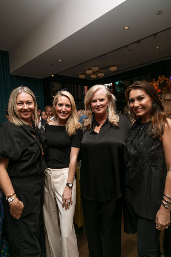 Jeny Bania, Krystal Schlegel Davis, Suzanne Droese, Kimberly Schlegel Whitman at Dallas Contemporary x Saks (Photo by BECKLEY)