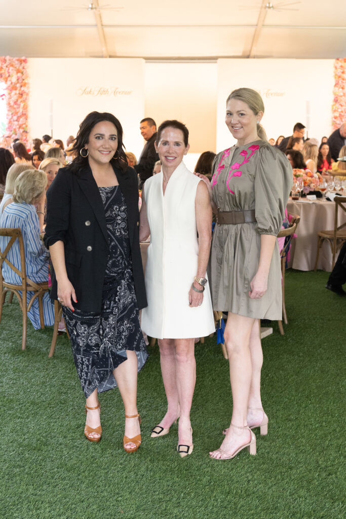 Kelli Kickerillo, chair Martha Long Wade, Amy Purvis at the Bayou Bend fashion show and luncheon (Photo by Wilson Parish)