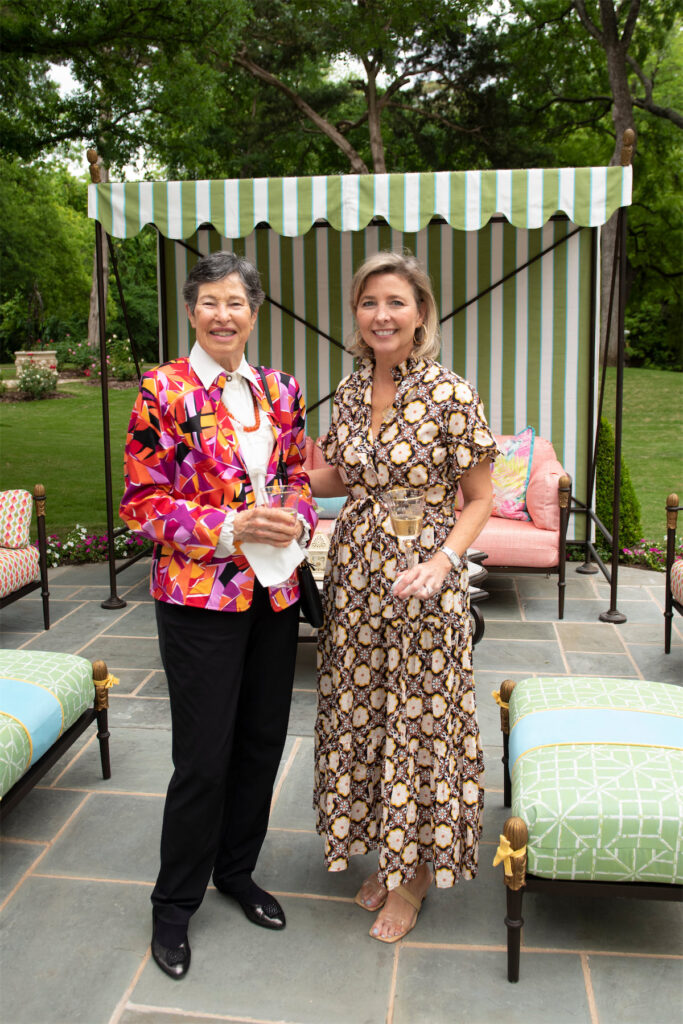 Lyda Hill, Kit Sawers at the klyde warren park presidents circle party 2023. (Photo by Tamytha Cameron)