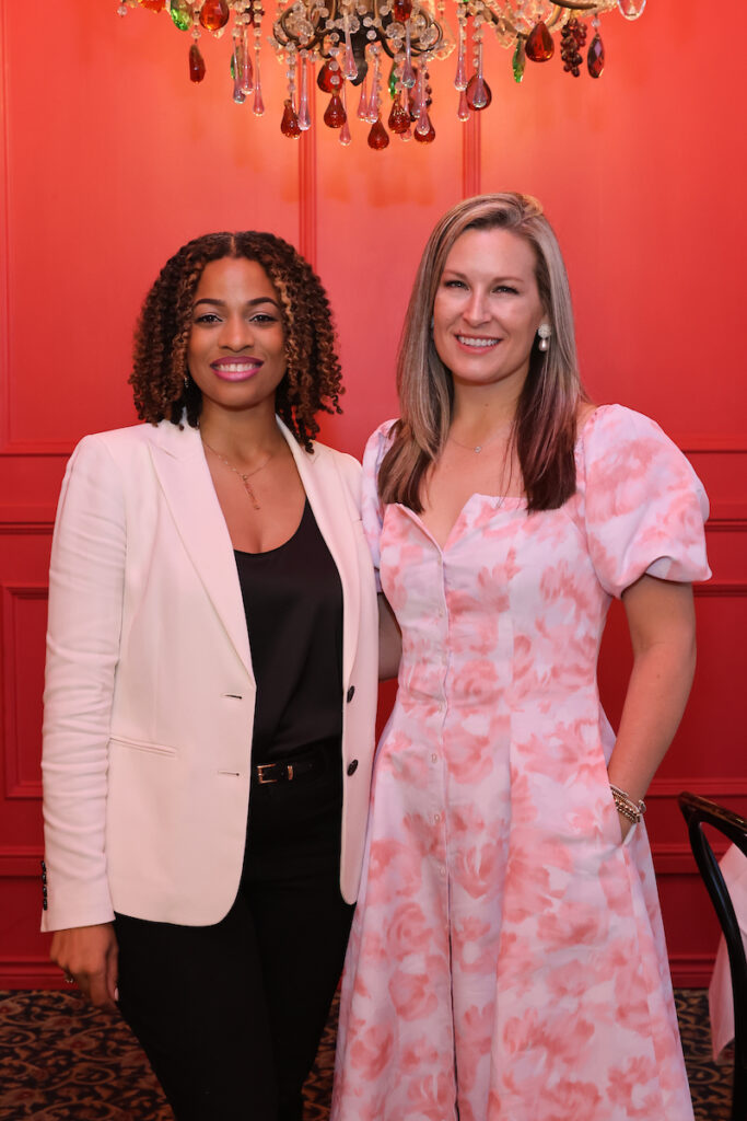 Candice Young, Bethany Buchanan at the PaperCity Philanthropy in Fashion Best Dressed raffle kick-off