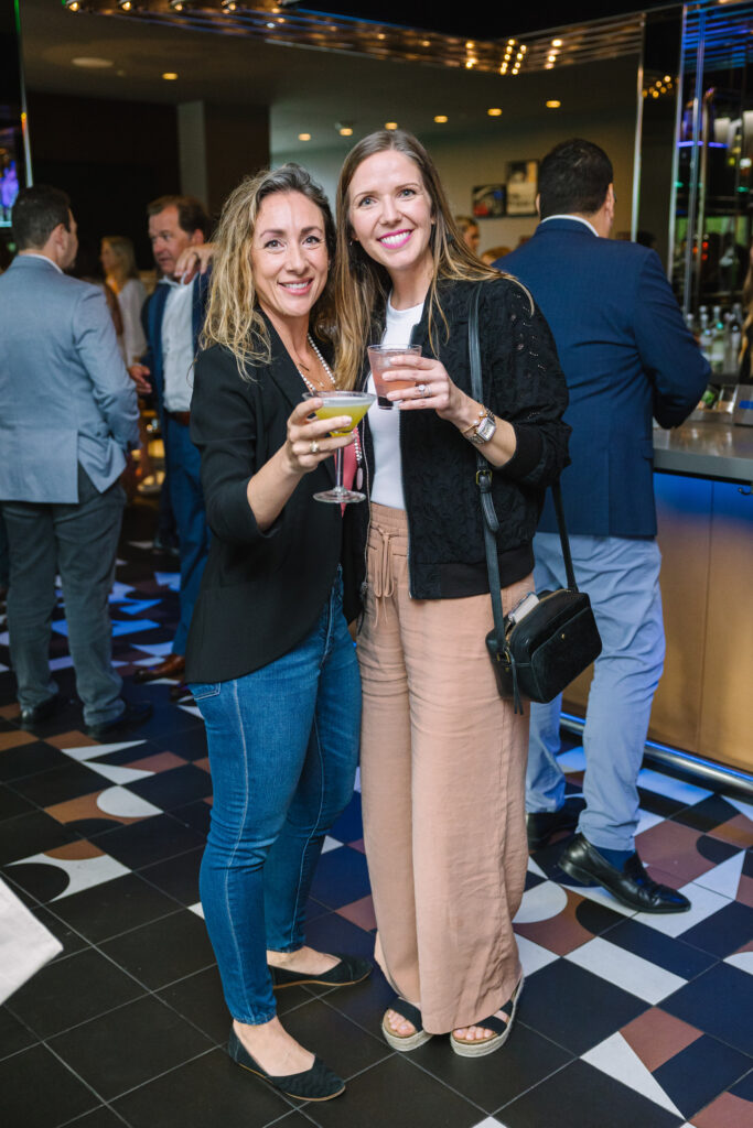 Megan Eichner, Jamie Martin with Indyquest Properties at the launch party for PaperCity The Woodlands  (Photo by Johnny Than)